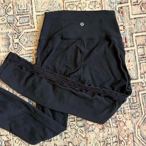 Lululemon Leggings with Ribbon Mesh
